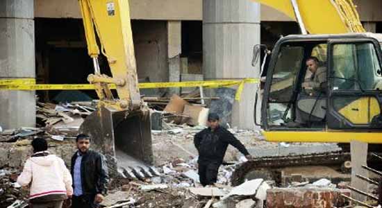  عمليات رفع حطام الانفجار أمام مديرية أمن القاهرة