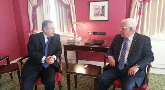 فهمي يلتقي الرئيس الفلسطيني في لندن لبحث جهود السلام