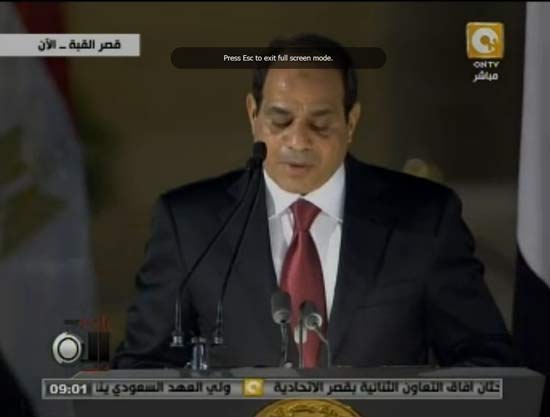  الرئيس في حفل تنصيبه: مصر دولة مدنية بدستور مدني ولا إقصاء لأحد