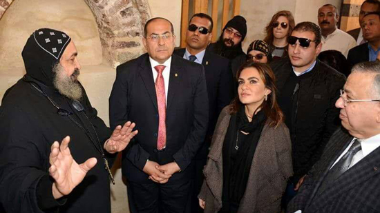 وزيرة التعاون الدولي تزور الدير الأحمر الأثري بسوهاج