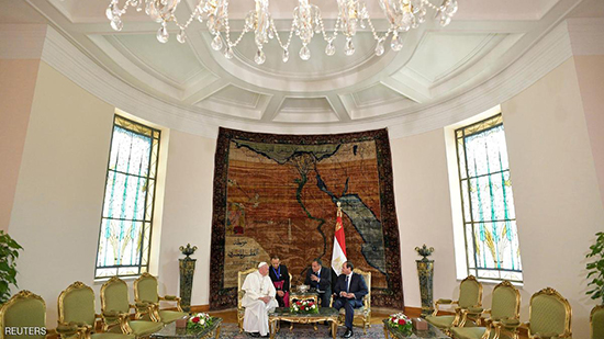 الكاثوليكية فى بيان: نشكر الرئيس والمصريين لاستقبال بابا روما وزيارته 