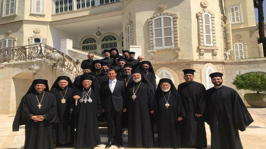 بالصور.. بطريرك الروم الملكيين الكاثوليك الجديد يزور بشار الأسد