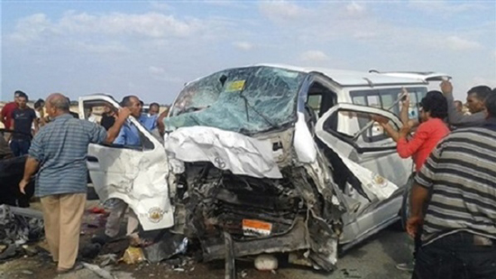 الصحة: إصابة 25 مواطناً فى حادث تصادم سيارتين ميكروباص بالفيوم