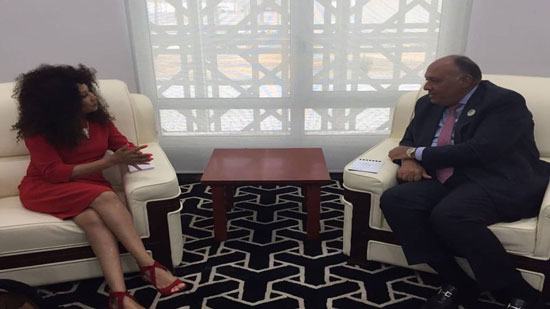  وزير الخارجية يلتقي وزيرة خارجية جنوب أفريقيا: نتطلع لتطوير العلاقات الثنائية