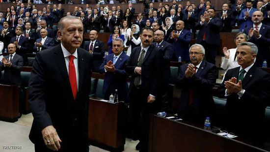 أردوغان خلال جلسة تأدية اليمين الرئاسي