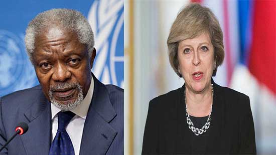  رئيسة وزراء بريطانيا تنعي كوفي أنان: قائد ومصلح عظيم للأمم المتحدة
