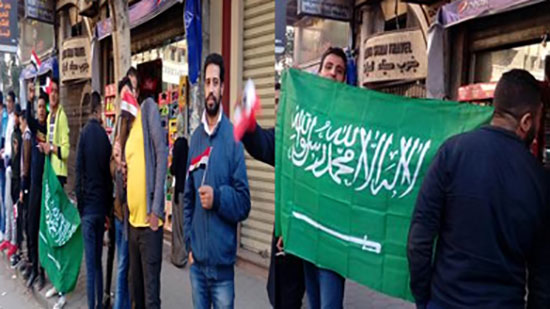 بالقرب من مجلس النواب.. مظاهرة فى حب محمد بن سلمان بأعلام البلدين