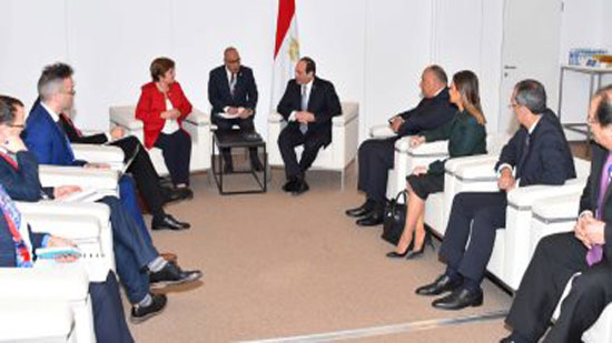 الرئيس عبد الفتاح السيسى خلال لقائه مع الرئيسة التنفيذية للبنك الدولي