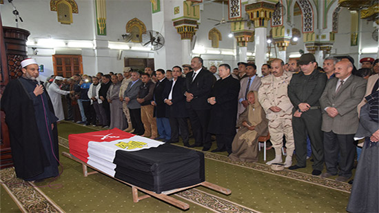 جنازة عسكرية لشهيد سيناء ببني سويف