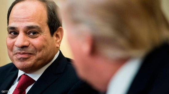 الرئيس المصري عبد الفتاح السيسي خلال لقائه نظيره الأميركي