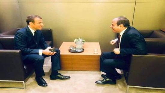  السيد الرئيس عبد الفتاح السيسي اليوم في نيويورك مع الرئيس الفرنسي إيمانويل ماكرون
