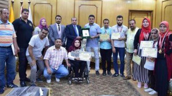  مجلس جامعة بني سويف يكرم أبطال الجامعة من متحدي الإعاقة