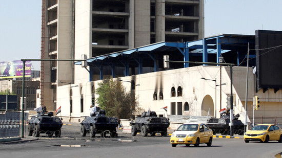 القوات العراقية بأحد شوارع العاصمة بغداد