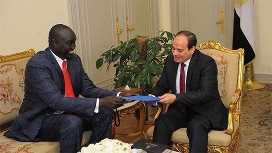 السيسي يتسلم رسالة من رئيس جنوب السودان