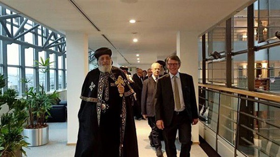  السفير خالد البقلي يستقبل البابا تواضروس ببلجيكا 
