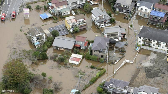 الفيضانات تغمر مدينة ساكورا مركز مقاطعة تشيبا اليابانية