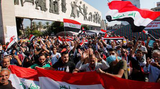 المتظاهرون العراقيون 