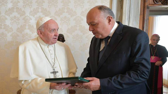 وزير الخارجية يسلم بابا الفاتيكان رسالة من السيسى