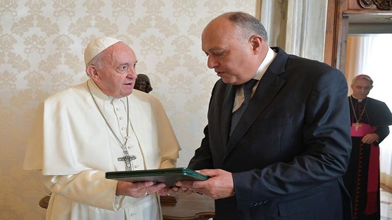 لقاء بابا الفاتيكان مع وزير الخارجية المصري