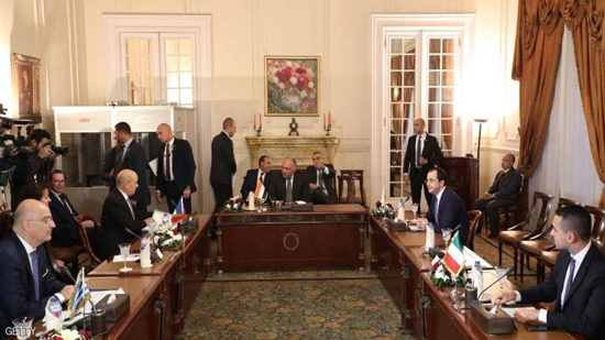 اجتماع مصر وفرنسا وقبرص واليونان بشأن التدخل التركي في ليبيا