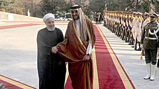 أمير الكويت مع الرئيس الإيراني حسن روحاني