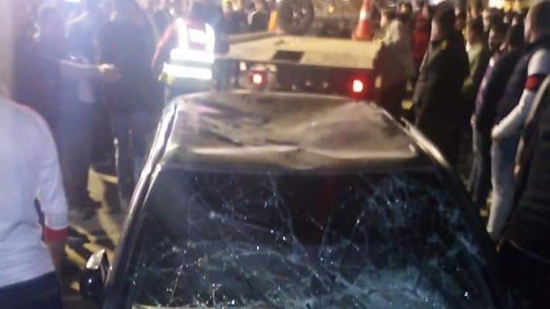 أول فيديو لحادث دهس مواطنين في شبين الكوم