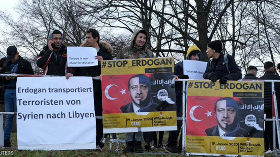 مظاهرات ضد أردوغان تزامنًا مع مؤتمر برلين