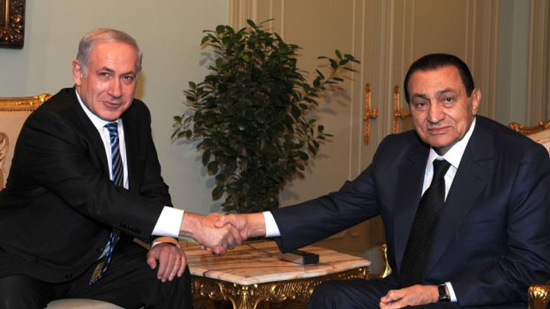  الرئيس  الراحل مبارك مع نتنياهو 