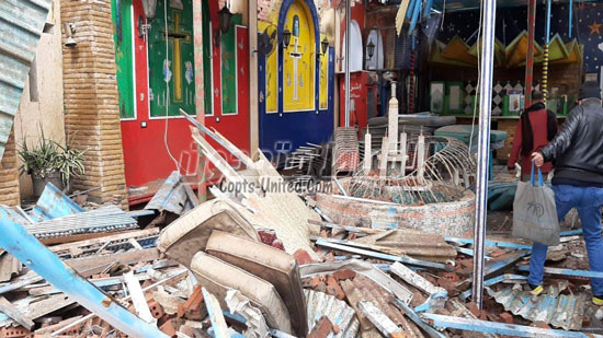 بسبب السيول: انهيار جزء من سور عمارة على نادى كنيسة العمرانية واصابة مجند 