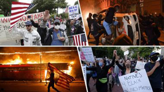 التظاهرات فى عدد من الولايات الامريكية 