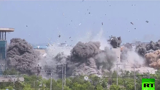  فيديو جديد يظهر عن قرب تفجير مكتب الاتصال المشترك بين الكوريتين