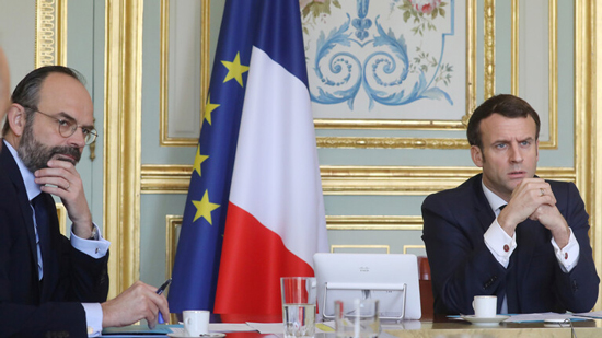الرئيس الفرنسي، إيمانويل ماكرون، ورئيس حكومة البلاد، إدوار فيليب