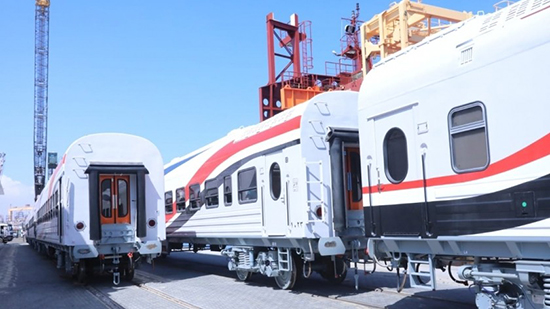 وصول عربات القطارات الروسية الجديدة ميناء الإسكندرية