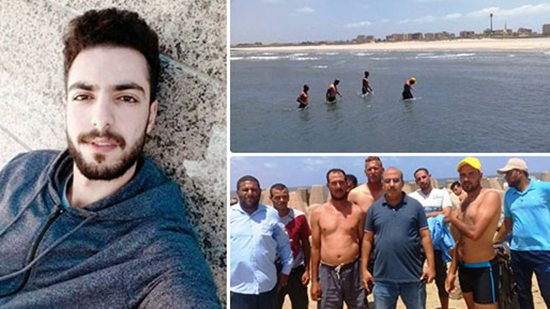 صور.. 20 غواصا يبحثون عن جثمان طالب جامعى غرق فى مياه البحر المتوسط