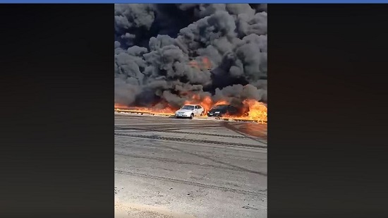 فيديو .. حادث حريق طريق القاهرة الإسماعيلية الصحراوي
