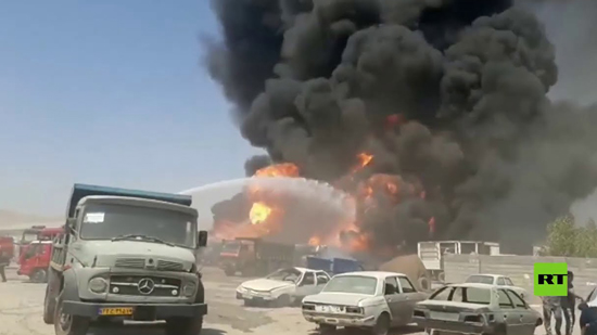 فيديو .. كارثة انفجار مخازن الوقود في إقليم كرمانشاه بإيران