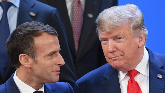الرئيس الفرنسي إيمانويل ماكرون والرئيس الأمريكي دونالد ترامب