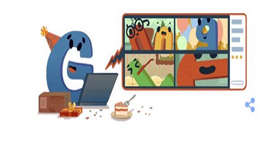جوجل يحتفل بعيد ميلاده الـ22 بتزيين شعاره بالهدايا والحلوى
