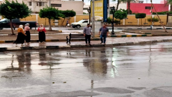 أمطار غزيرة بمدينة المنصورة
