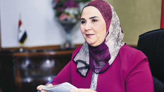 نيفين القباج وزيرة التضامن خلال حوارها لـ«المصرى اليوم» - صورة أرشيفية