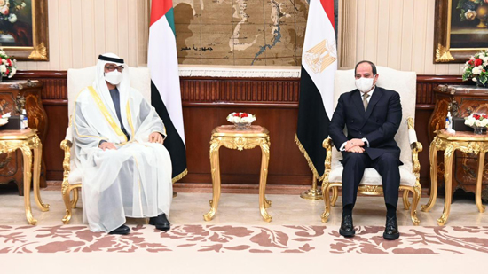 صور .. السيسي لولى عهد أبو ظبي : تطور كبير في  العلاقات المصرية الإماراتية في المجالات الاقتصادية والعسكرية