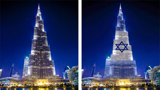فنادق الإمارات تتزين بالعلم الإسرائيلي 