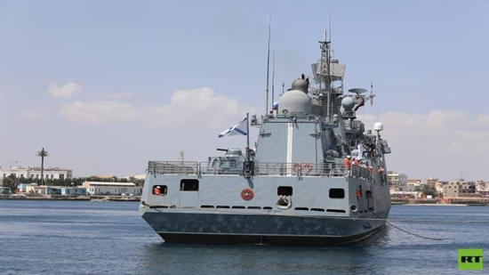 سفينة حربية روسية ترسو بميناء بورتسودان السوداني