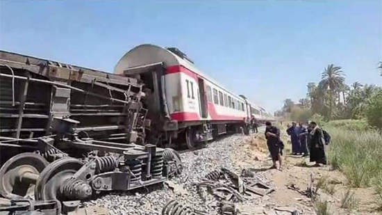 حادث تصادم قطارين في سوهاج