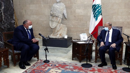 الرئيس اللبناني يستقبل وزير الخارجية والأخير يؤكد على دعم مصر للبنان الشقيق
