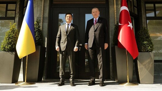 الرئيس التركي رجب طيب أردوغان والرئيس الأوكراني فلاديمير زيلينسكي