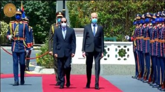 مراسم استقبال رسمية للرئيس التونسى بقصر الاتحادية