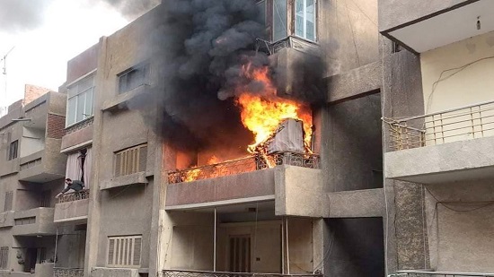 حريق في شقة سكنية 