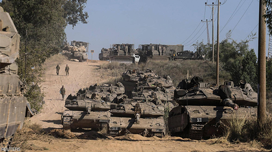 حشد من الدبابات الإسرائيلية على حدود قطاع غزة