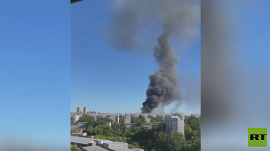 فيديو .. انفجار هائل بمحطة وقود في روسيا